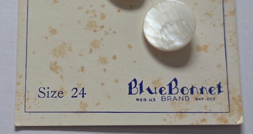 Vintage New on Card ABC Pearl Buttons, Blue Bonnet, Lady Washington Ocean La Vie - Picture 4 of 20
