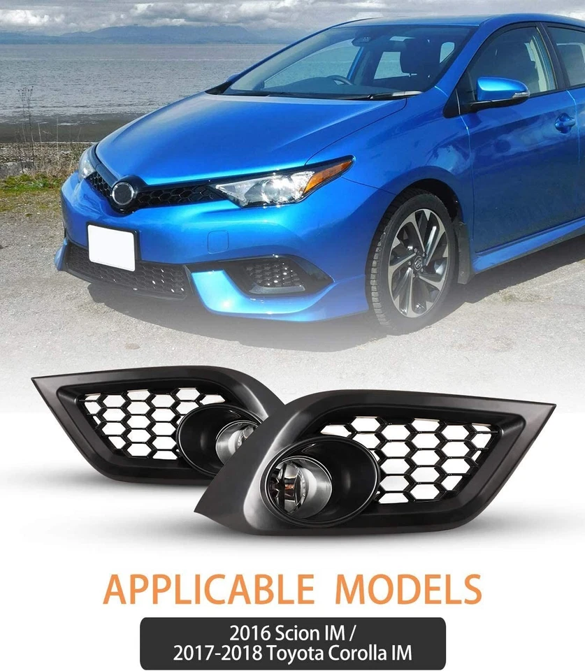 Par de lentes transparentes para 2016 2017 2018 Scion Toyota Corolla IM luz antiniebla 16 Scion IM Foto 2 de 4