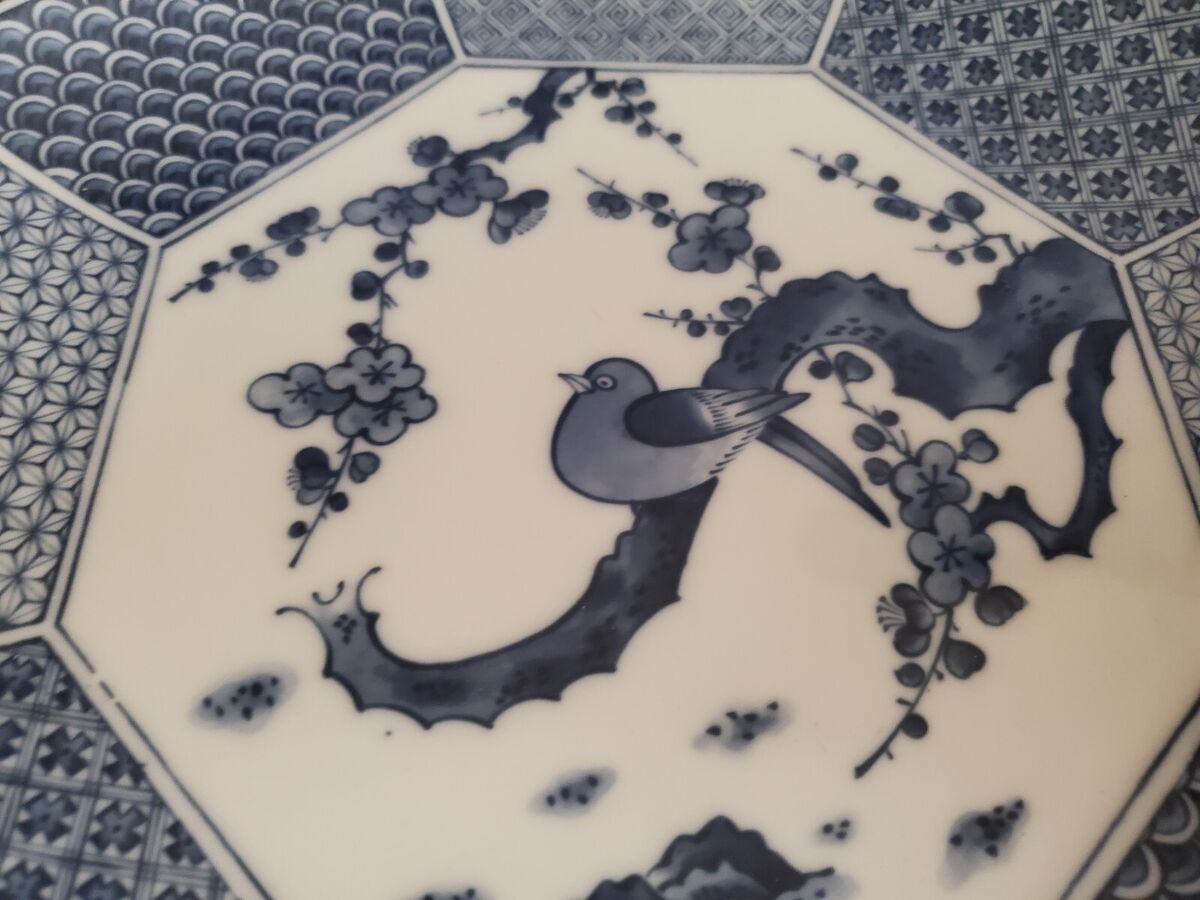 Tiffany And Co. Chinese Print Blue And White Bird/Floral 8 Tiffany And Co. Chinese Print Blue And White Bird/Floral 8