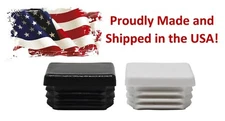 Black or White Universal Tubing Caps 1-1/4" Square Black Plastic