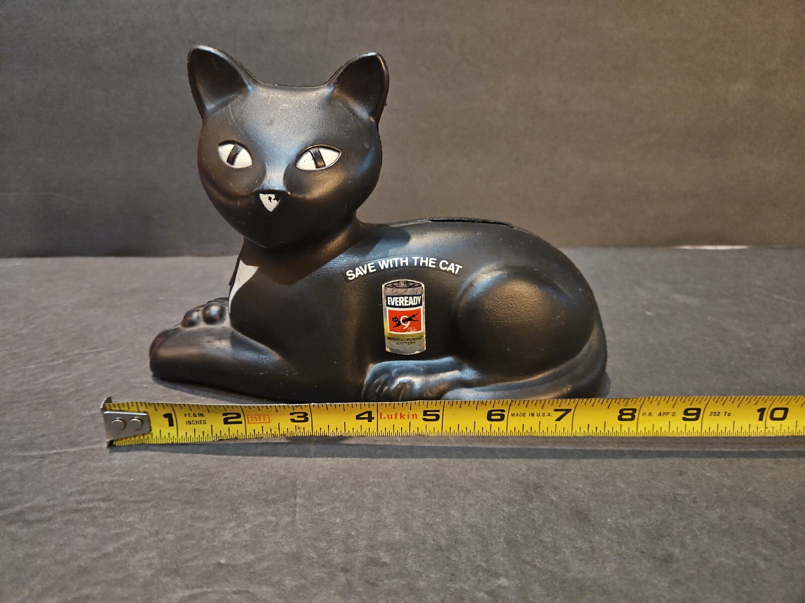 VINTAGE 1981 EVEREADY BATTERY BLACK CAT BANK ADVERTISING PROMO