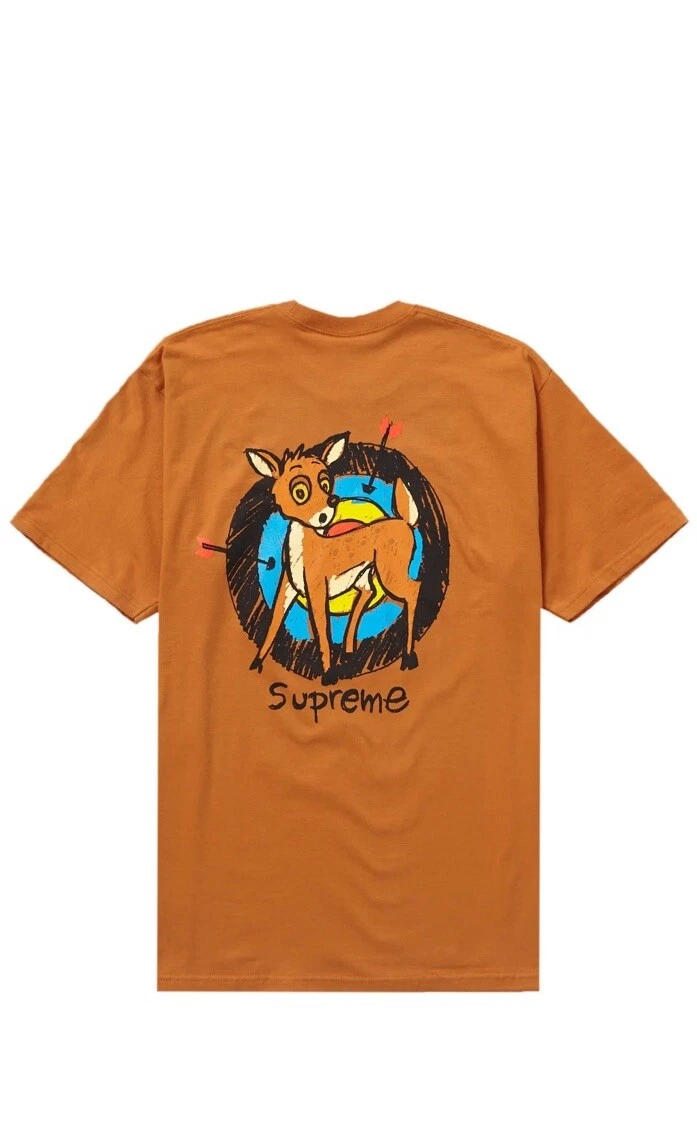 DS ! Tee shirt Supreme Deer Orange Brûlé Taille : L LIVRÉ AVEC STICKERS