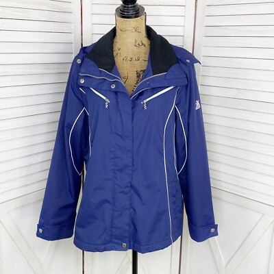 ZeroXPosur Coat Womens Medium Blue Soft Shell Winter Removable Hood Full  Zip