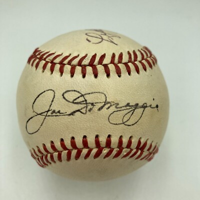Joe Dimaggio & Lefty O'Doul Signed 1940's National League Baseball