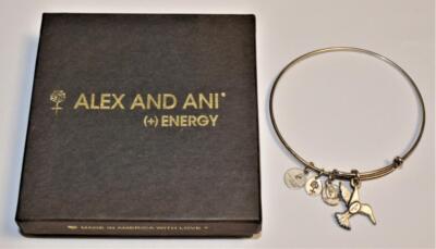 Neu Alex & Ani Silvertone Anhänger Schwalbenschwanz Vogel Dangle Charm Armband
