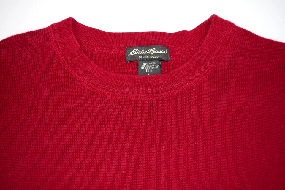 Suéter De Colección Eddie Bauer Talla L Años 80 90 Pecho Rayas LS Tejido Cuello Redondo Grunge Foto 2 de 4