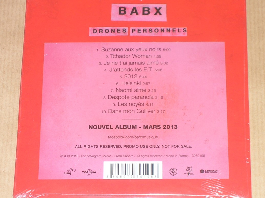 CD PROMO 10 TITRES / BABX / DRONES PERSONNELS / NEUF SOUS CELLO eBay