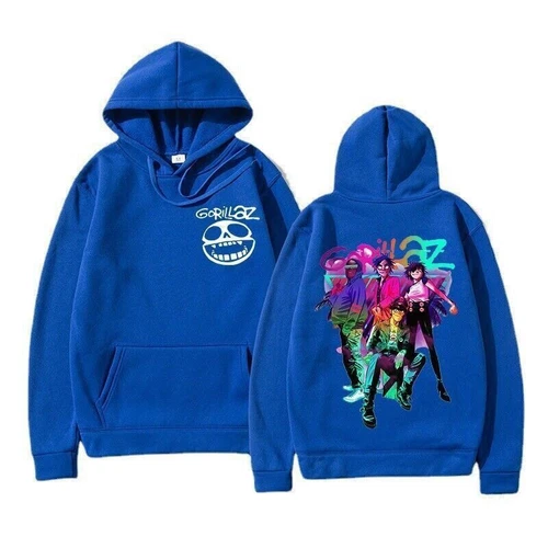 Neu Gorillaz 2D gedruckter Hoodie Lässiges langärmeliges Hoodie-Sweatshirt - Bild 9 von 11