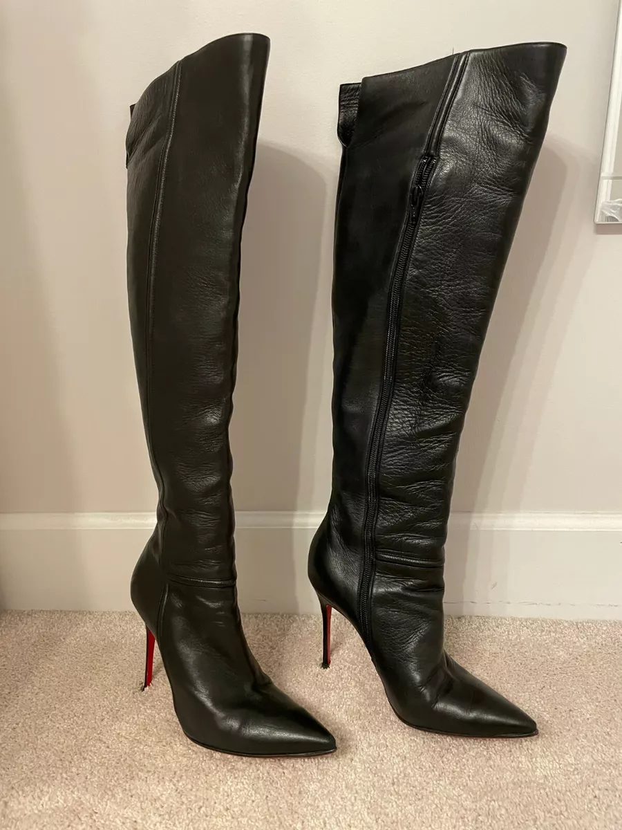 Christian Louboutin Beige Leather Cate Knee Length Boots Size 39