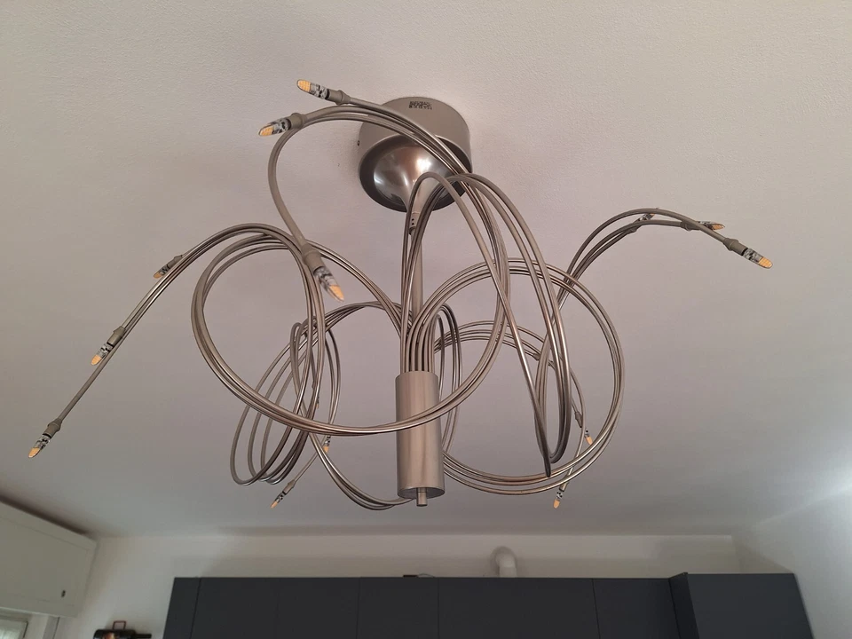 Lampadario Metalspot Elettra Art.55001 Design  Rame Nichelato - Immagine 4 di 4