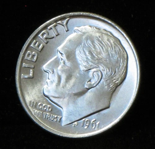 1961 Roosevelt Silver Dime GEM BU FREE SHIPPING (B386)