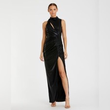MAC DUGGAL Black High Neck Sleeveless Gown