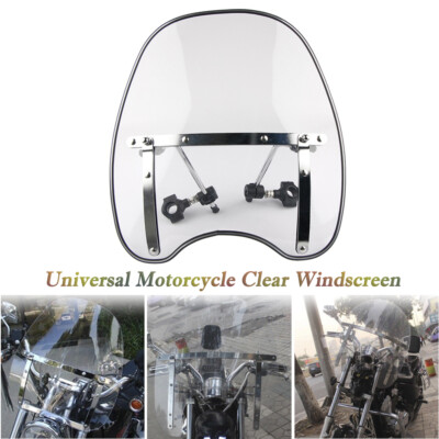Universal Handlebar Support Frame 7/8 1 Inch Universal Motorcycle Windscreen Bracket - 7/8" &amp; 1" Handlebar Support Holder In Chrome Windshield Support