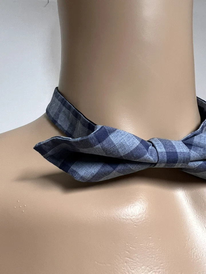 Tommy Hilfiger Plaid Pre-Tied, Men’s Bow Tie. Blue. The Diamond Point Style. - Изображение 4 из 4