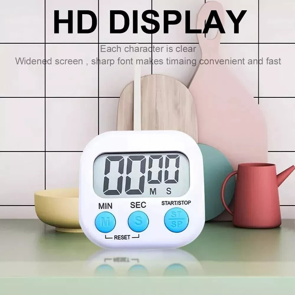 4X Kitchen Timer Magnetic LCD Digital Countdown Stopwatch With Stand Alarm Clock