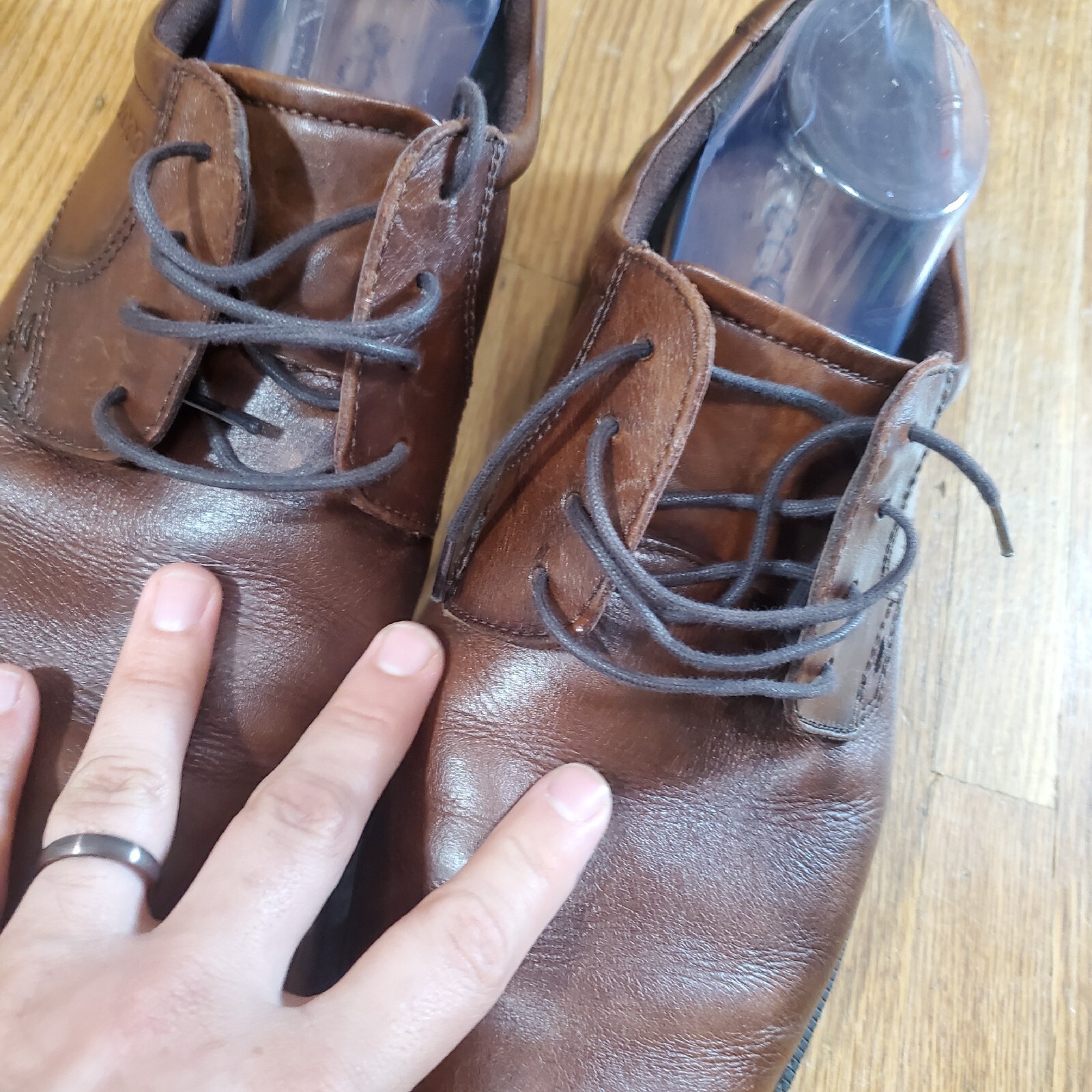 SAOLA Scarpe ECCO City Tray punta a cappuccio uomo taglia 13 13 5 EU 47 pelle marrone