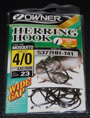 Owner 5377HH-141 Size 4/0 Mosquito Herring Hooks 23 Pack Steelhead Trout Salmon