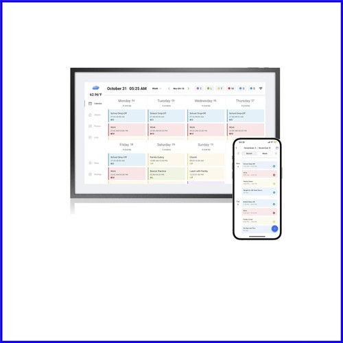 Nurnesy 10.1In Smart Digital Planner, HD Touchscreen Smart Calendar met Maaltijdplannen, Chore Chart for Family Office, Ondersteuning voor, Outlook