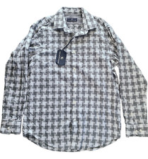 NWT Hart Schaffner Marx Men's Long Sleeve Shirt Cotton Gray Button Down Sz MED