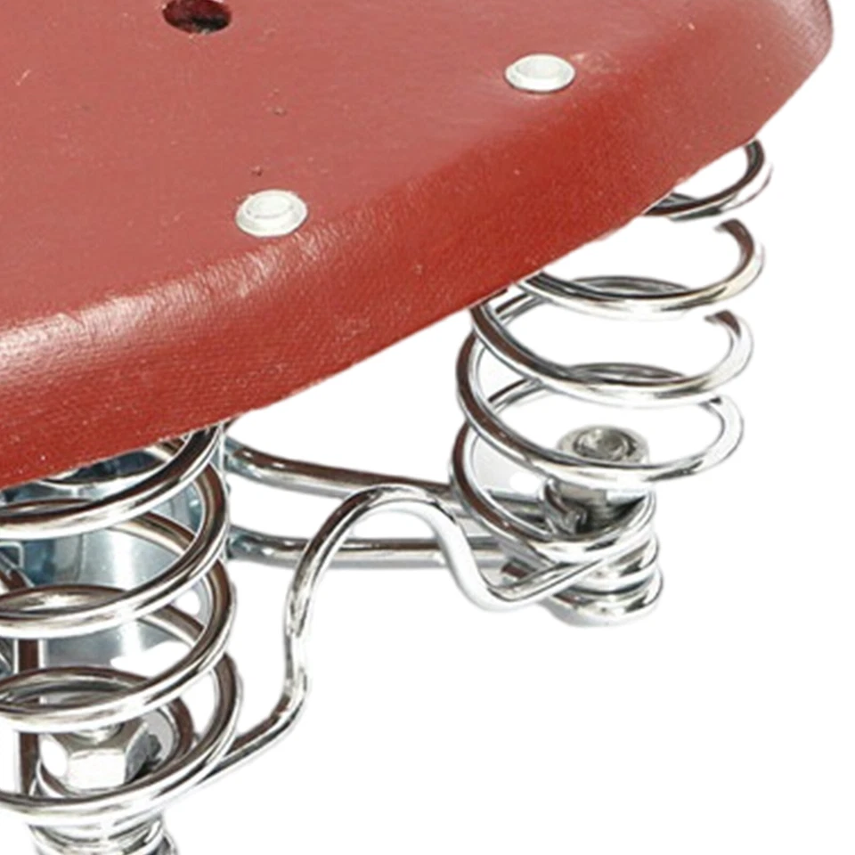 Sillín de bicicleta retro vintage cuero marrón asiento de resorte actualización clásica Foto 3 de 4