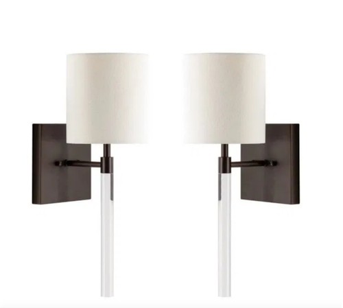 WALL SCONCE SURYA ALDO LDO-001 CLEAR WHITE 21"H X 9"W X 7"D Pair Light Lamps gyu