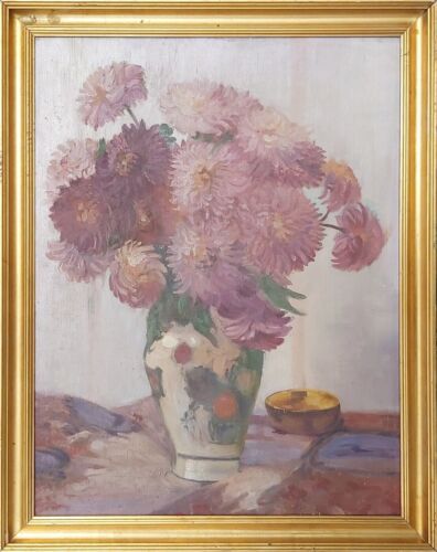 FLOWERS IN VASE- oil painting - Afbeelding 1 van 7
