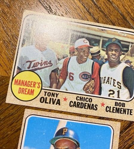 1968 TOPPS MANAGERS DREAM CLEMENTE CARD #480 & ROBERTO CLEMENTE CARD #150 READ - Picture 10 of 24