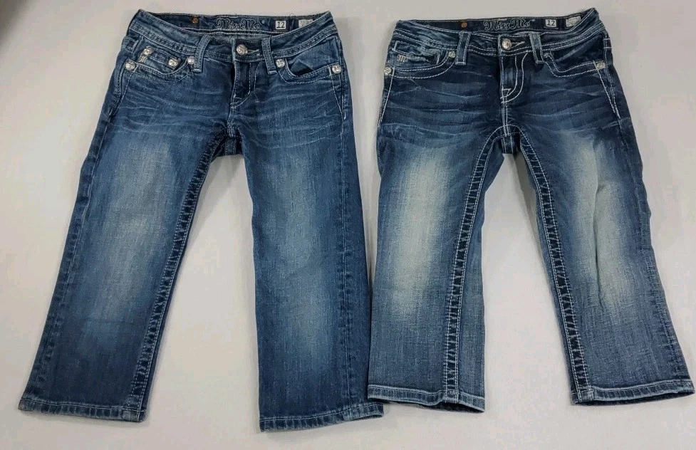 Miss Me Denim Capri fille strass brodé papillon jeans ... - eBay