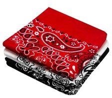 3 Pack Classic Cotton Bandanas for Men Women 100 Cotton, 22x22 In, Paisley,...