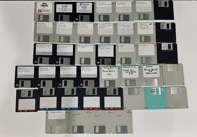 Windows MS-DOS 41 Floppy Disk 3.5'' Vintage Software Games Wordperfect Blanks LOT