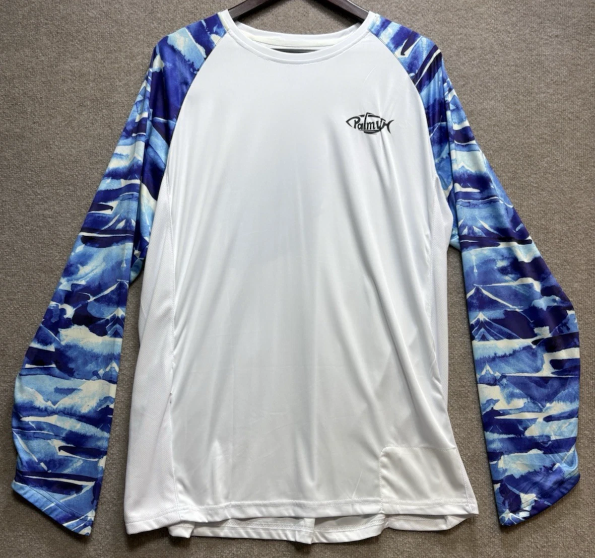 Palmyth Men’s Fishing XL Shirt Tuna Patriotic Long Sleeve UV Sun Protection