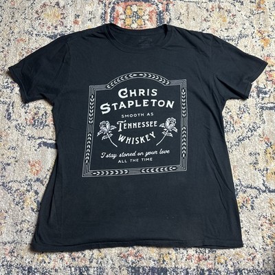 Chris Stapleton Tennessee Whiskey T Shirt Women's Size L Black Crew Tee Country