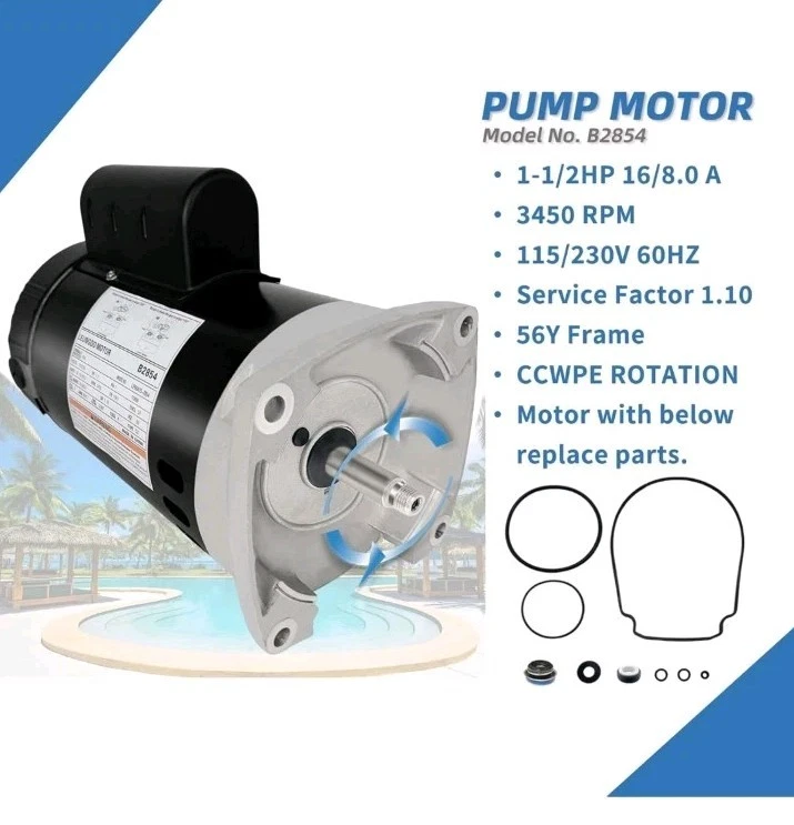 1-1/2HP, Replaces Century/AO Smith Pool Pump Motors,1.5HP,115/230V, 3450 RPM,... - Image 2 of 4