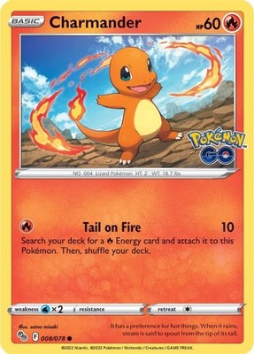Charmander 008/078 Common Pokemon Pokemon GO NM