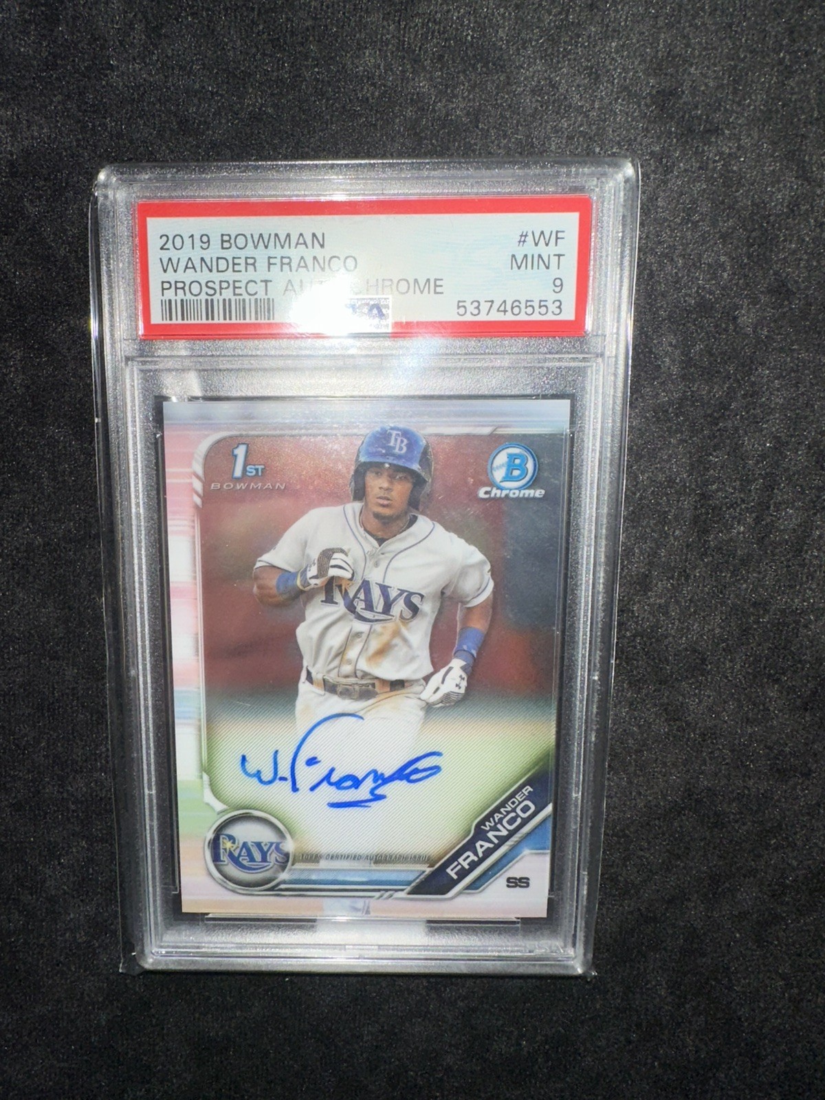 Wander Franco 2019 Bowman Chrome 1st Auto PSA 9 Rays