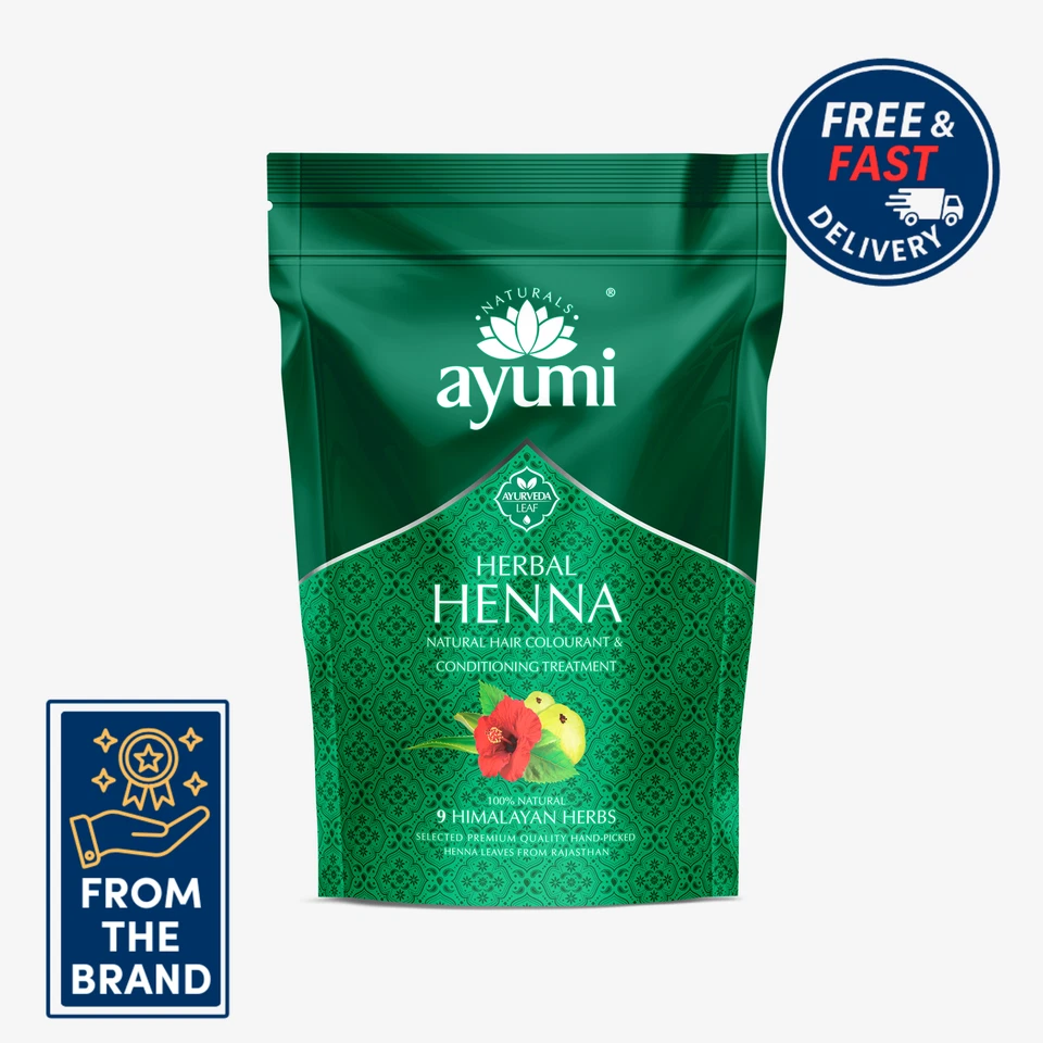 Ayumi Herbal Henna + 9 Himalayan Herbs | Natural Hair Dye | 150g