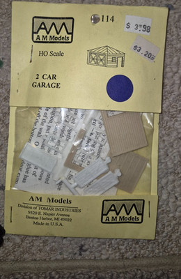 HO AM Models 114 Two Car Garage Kit  NIP BE6