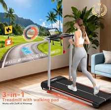 2-in-1 Folding Treadmill for Home Gym Suitable for Walking & Running