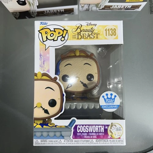 Funko Pop! Disney Beauty and the Beast Cogsworth #1138 Funko excl w protector