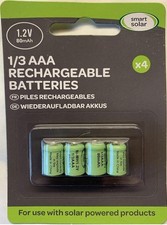 4x SOLAR 1/3AAA RECHARGEBLE BATTERIES FOR SOLAR GARDEN LIGHTS 16.7 x 10.2 1.81 per battery