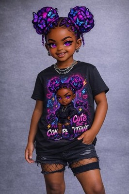 Cute But Competitive Kids Gamer Shirt Girl Gaming Black Birthday Gift for Girls