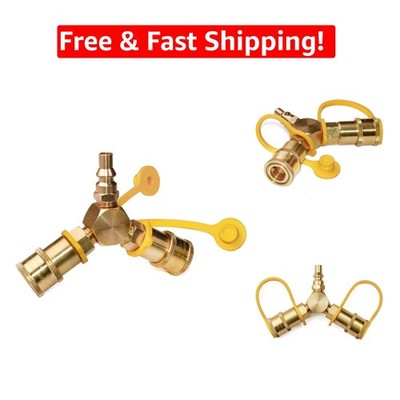Durable 1/4'' Y Splitter Adapter for Dual RV Propane Hoses - Easy Connect
