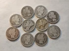 Lot Of 10-90% Silver Dimes-1899-1916 Barber & 1936 & 1942 Mercury Dimes #26