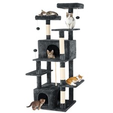 69-Inch Tall Cat Tree with Huge Condos, Multi-Functional Cat Tower with Top P...
