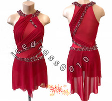Stylish Ice Skating Dress. Competition Figure Skating Costume/Irregular Skirt