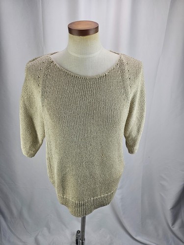 Chico Women's Gold Sweater 3/4 Sleeve Chico Size 2
