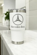 Mercedes Benz Tumbler: 30 oz Stainless Steel, Double Wall Insulated