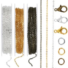 Jewelry Making Chains, 3 Rolls Stainless Chains for Jewelry Making Metal Link...