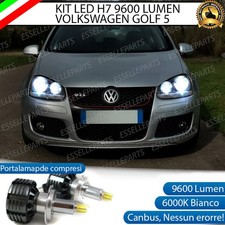 KIT LED H7 CANBUS VOLKSWAGEN GOLF 5 V LED 360° 9600 LUMEN 6000K + PORTALAMPADE