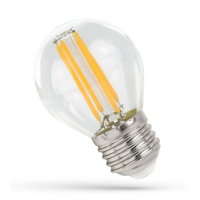 Spectrum LED Filament Lampe Tropfen Kugel 6W E27 klar 540lm extra warmweiß 1800K
